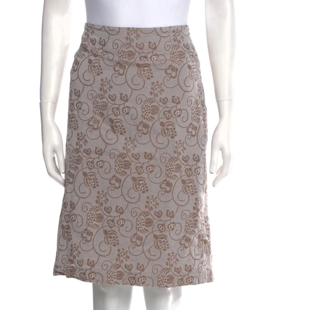 Barneys New York Cotton Floral Print Knee-Length Skirt Size: M